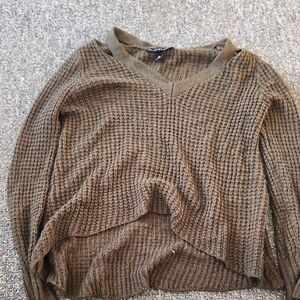 Derek Heart Brown V-Neck Sweater